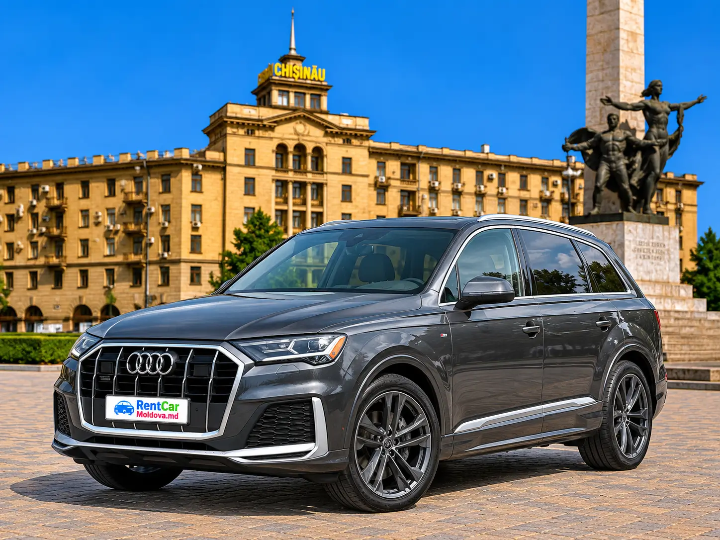 Audi Q7 2021 2.0 на 7 мест — прокат авто в Кишиневе, аренда внедорожника в Молдове